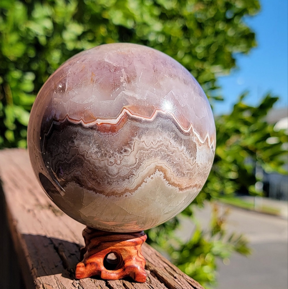 NEW 4.25" MEXICAN CRAZY LACE AMETHYST SPHERE